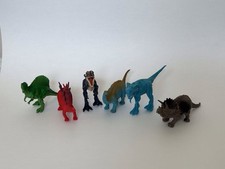 Lot of 9 Dinosaur Figures Vinyl Rubber Plastic T-Rex Stegosaurus
