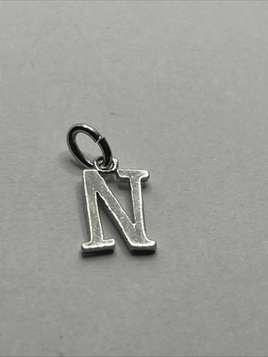 New Sterling Silver Initial 'N' Charm, 925
