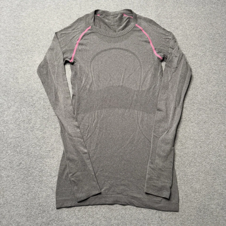 Camisa Lululemon Mujer 4 Gris Rendimiento Atletismo Gimnasio Yoga Camiseta Pilates Adulto Foto 2 de 4