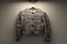IRO Paris 2020S Boucl  Tweed Cropped Jacket Size 36/S NWT Blue Gray Cream Beige