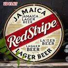 Vintage Jamaica Lager Beer Tin Metal Signs Home Décor 8x8 Red Stripe Rustic Alum