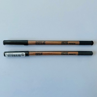 MAKE UP FOR EVER Artist Color Pencil Eye Lip & Brow #100 Whatever Black 2pk