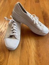 Keds Vintage Platform Sneakers/ Shoes Womens Size 7.5 Tan/Beige Canvas