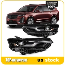Pair [Full LED] Headlight Assembly For 2020-2023 Cadillac XT6 w/Single Projector