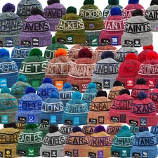 2025 NFL SIDELINE Collection Pom New Era Winter Kit Beanie Hat One Size Fits All