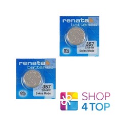 2 Renata 357 SR44W Batteries Silver 1.55V Watch Battery 303 10 Pack New