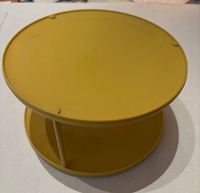 Vintage Rubbermaid 2 Tier Lazy Susan Turntable Yellow Harvest Gold JB1 2709 14