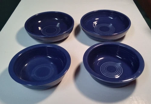 Vintage Fiesta Cobalt 5-1/2" Fruit Dessert Bowls 6" Dessert Bowls Set of 4 Total