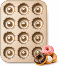 Nonstick Donut Pan for Baking 12 Cavity - Carbon Steel Donut Baking Pan for Muff