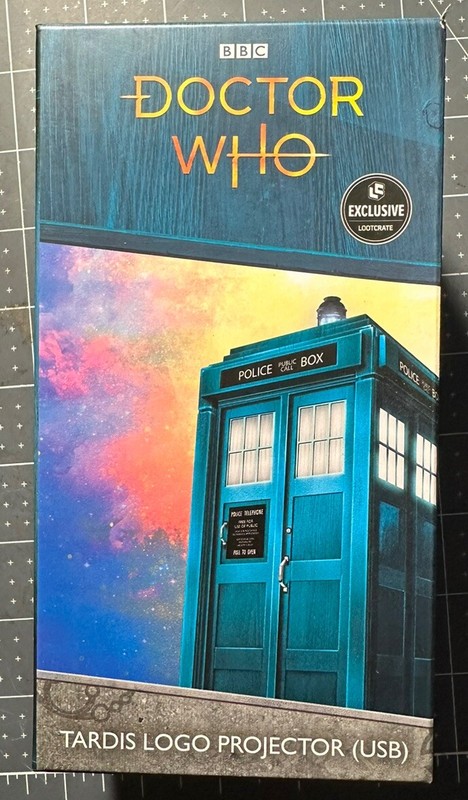 Doctor Who Desk Top Tardis Logo Mini Projector USB BBC Loot Crate NRFB LOOTCRATE