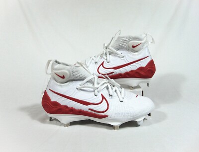 Nike Alpha Huarache NXT Mid White & Red Baseball Cleats Sz 8 NEW