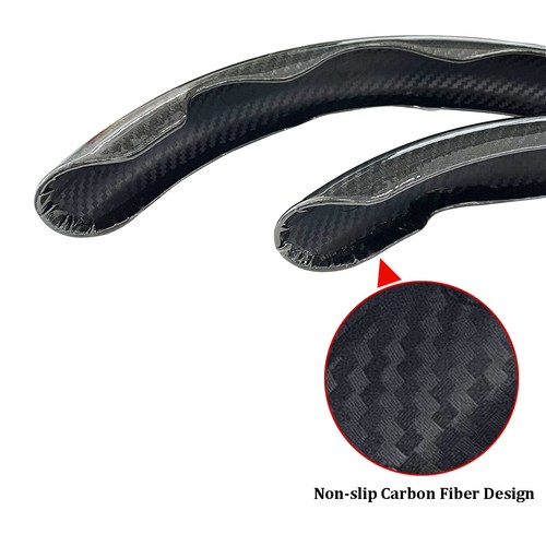 2x 15''black Car Steering Wheel Booster Cover Carbon Fiber Anti-slip Accessories - Picture 7 of 11