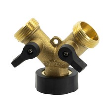 3/4 Garden Water Hose Pipe Splitter Tap Adaptor Connector Y-shaped Valve 2 Way