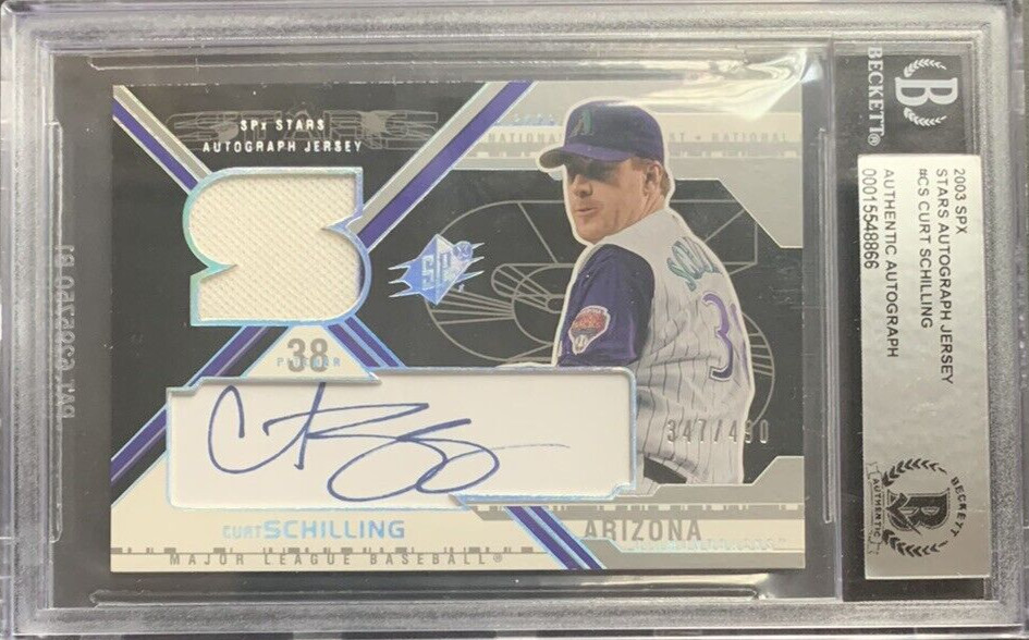 Curt Schilling 2003 Upper Deck SPX Stars Jersey Autograph Signed Card /490 BAS
