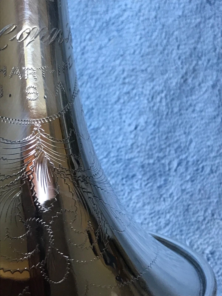 Trompeta patentada de plata CG Conn 22B rara Foto 3 de 4