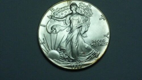 1987 USA ONE OUNCE SILVER EAGLE DOLLAR IN NEAR MINT CONDITION. - Picture 1 of 4