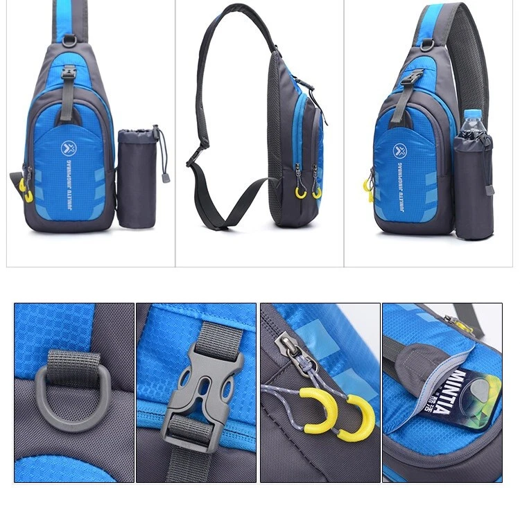 Hombres Mujeres Nylon Bandolera Bandolera Bolso de Hombro Pecho Ciclismo Correr Diario Portabotellas Foto 3 de 4