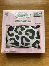 The Vintage Cosmetic Co. White Leopard Print Satin Pillowcase * Prevents Bedhead