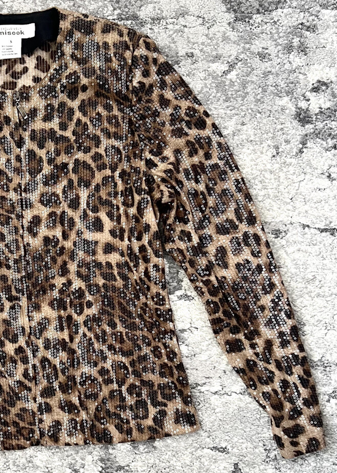Exclusively Misook Leopard Print Clear Sequin Pai… - image 4
