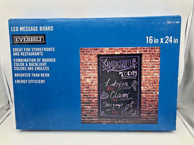 Everbilt LED Message Board 16'' x 24'' Store Restaurant Home Remote Marker NEW