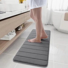 Memory Foam Bath Mat, 47" X 17", Ultra Soft and Non-Slip Bathroom Rugs, Water Ab
