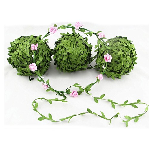 10M Craft Garland Plant Artificial Leaf Vine Fake Green Flower Wreath
