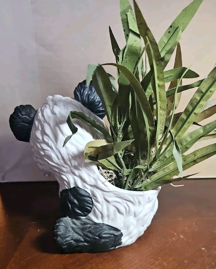 AMAZING Vintage Napco Porcelain Panda Planter 3420 Made In Mexico