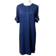 Ann Taylor Navy Blue Sheath Dress Small Twill