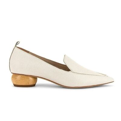 Jeffrey Campbell Viona Lizard Embossed Loafers Pointed Toe Sculpted Boho  Heel