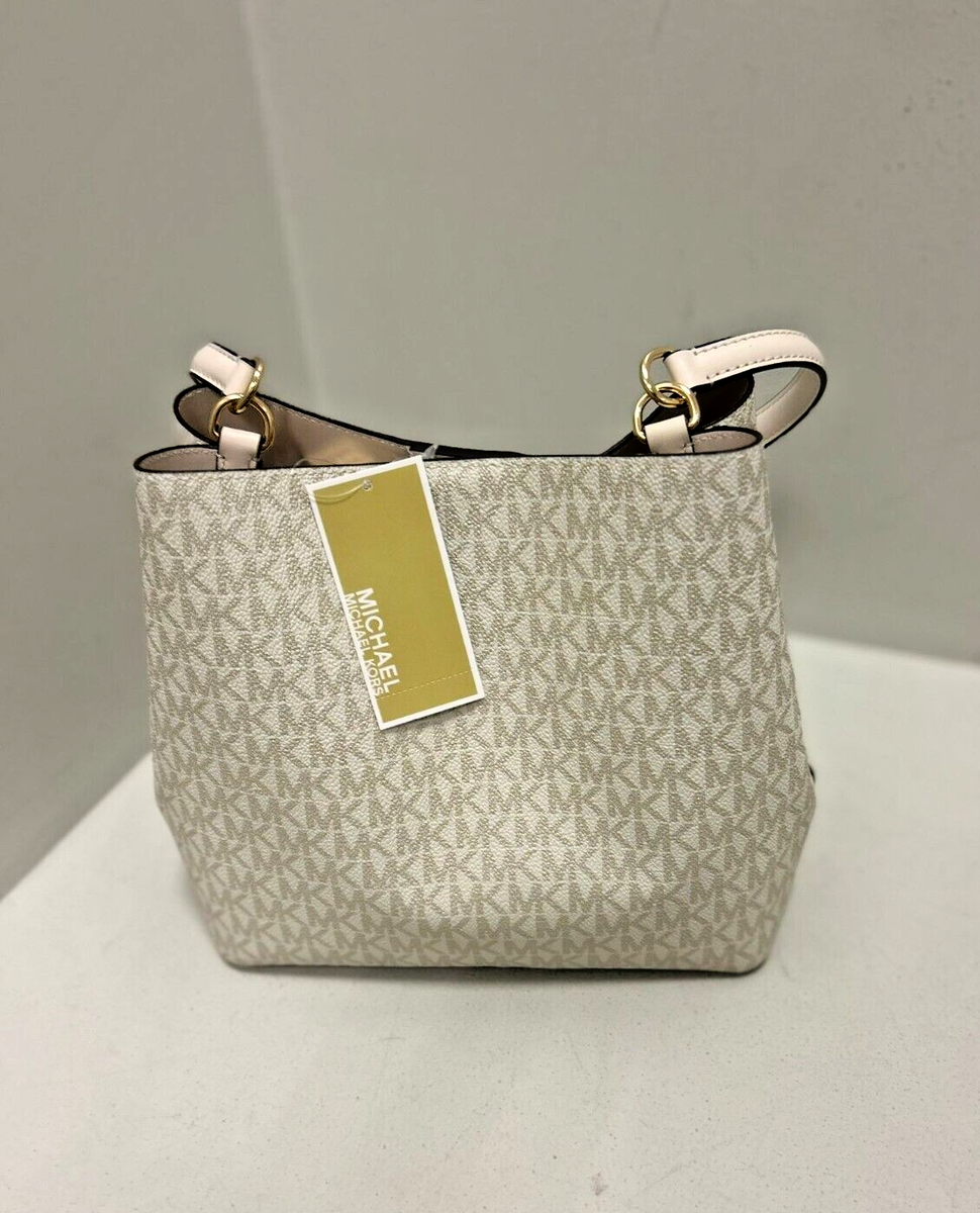 Michael Kors Pratt Medium Women PVC MK Logo Bucket Shoulder Purse