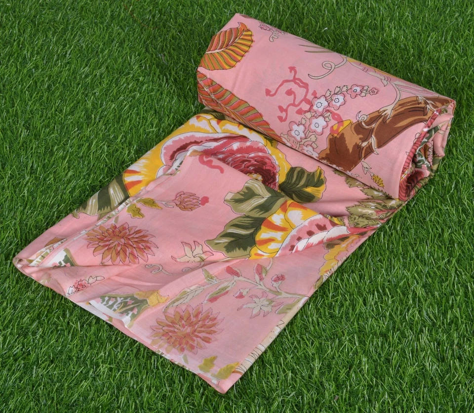 Indian Fabric Cotton Fabric By Yard Hand Block Print fabric Dressmaking Floral - Image 4 of 4