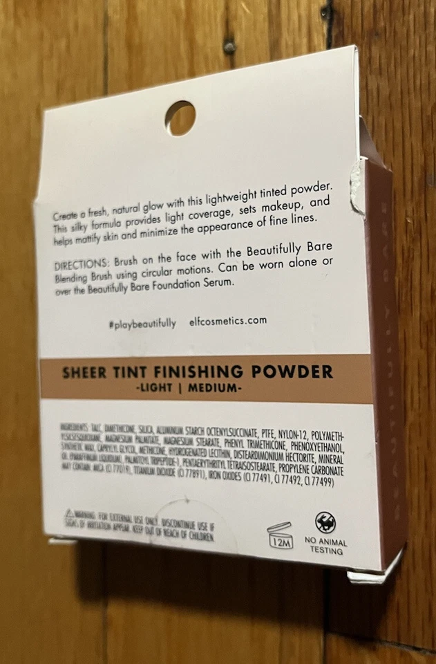 e.l.f. Beautifully Bare Sheer Tint Finishing Powder Setting Powder Light/Medium - Image 3 of 4