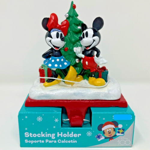 Figurine en résine porte-bas arbre de Noël Disney 100 Mickey & Minnie neuve - Photo 1 sur 7