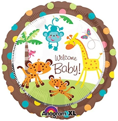 7 pc Welcome Baby Monkey Jungle Balloon Bouquet Welcome Home Baby Shower Safari - Image 2 of 4