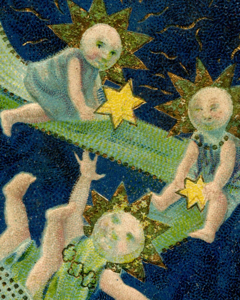 ¡Feliz Año Nuevo Luna Bebé PÓSTER 1907! (hasta 24" x 36") - Vacaciones - Lindo Foto 2 de 4