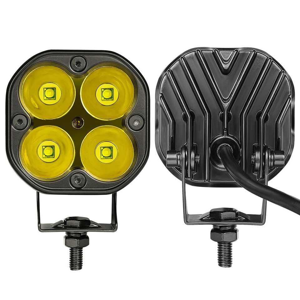 Test Light 12v 2X Motorcycle Spot LED Light Auxiliary Headlight Driving Fog Hi/Lo White ATV SUV Ebike Light - Foto 14