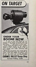 Carmel Valley Scope Shop California Boone Shooting Optics Vintage Print Ad 1952