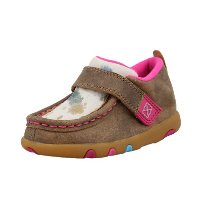 Twisted X Infants Driving Moc Bomber White Multicolor & Pink ICA0033