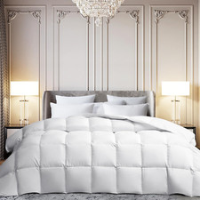Luxurious White Goose Down Comforter Queen Size - All Season Fluffy Duvet 90x90