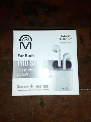 ProSeries True Wireless Bluetooth EarBuds White - New Sealed in Box