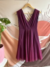 Anthropologie Moulinette Soeurs Dress Women’s Size 2 Plum Tulle Fit Flare