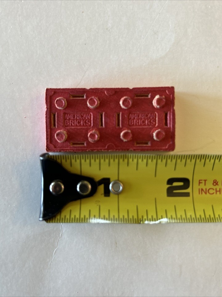 Halsam American Bricks Wooden Vintage Toy 1940 Building Block Interlock