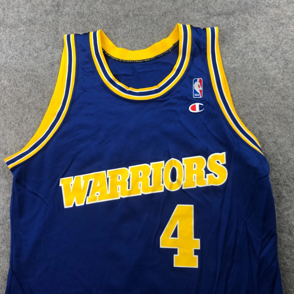 Camiseta deportiva vintage de los Golden State Warriors Chris Webber para hombre mediana 44 azul amarillo Foto 2 de 4