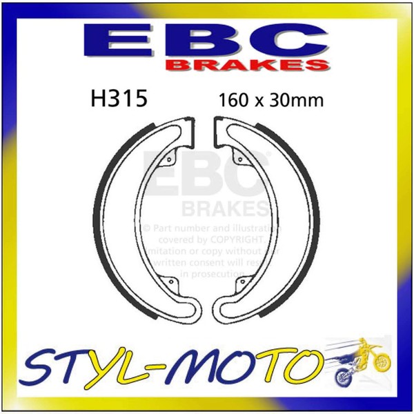 H315 Hintere Bremsbacken EBC Honda ATC 250 ES 1985-1988-image