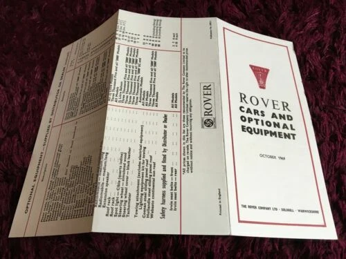 Rover Car Sales Brochures 1970 Brochures