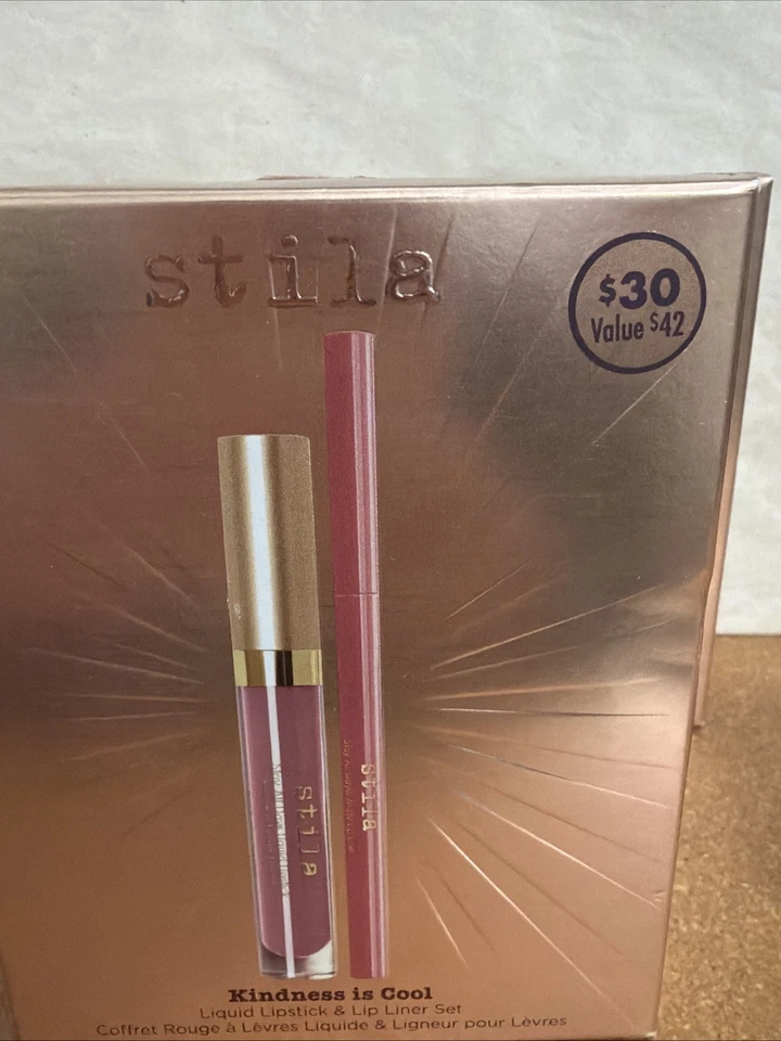 Stila (LOTE DE 3 CAJAS) Juego de lápiz labial líquido y delineador de lazo Kindness Is Cool ¡NUEVO! Foto 3 de 4