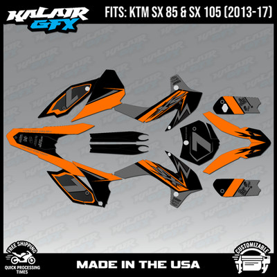 Graphics Kit for KTM 85SX 105SX SX85 SX105 (2013-2017) Bash Series-Orange Shift