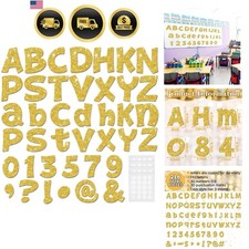 216 Pcs Glitter Bulletin Board Letters for Classroom Number Alphabet Punctuat...