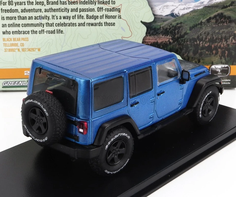 MODELLINO AUTO STATICO GREENLIGHT JEEP WRANGLER UNLIMITED BLACK BEAR 2016 1/43 - Immagine 2 di 4
