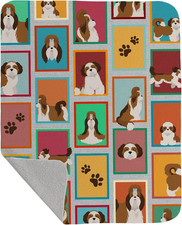 Shih Tzu Quilted Throw Blanket 50x60 - Soft, Lightweight, Art Design
